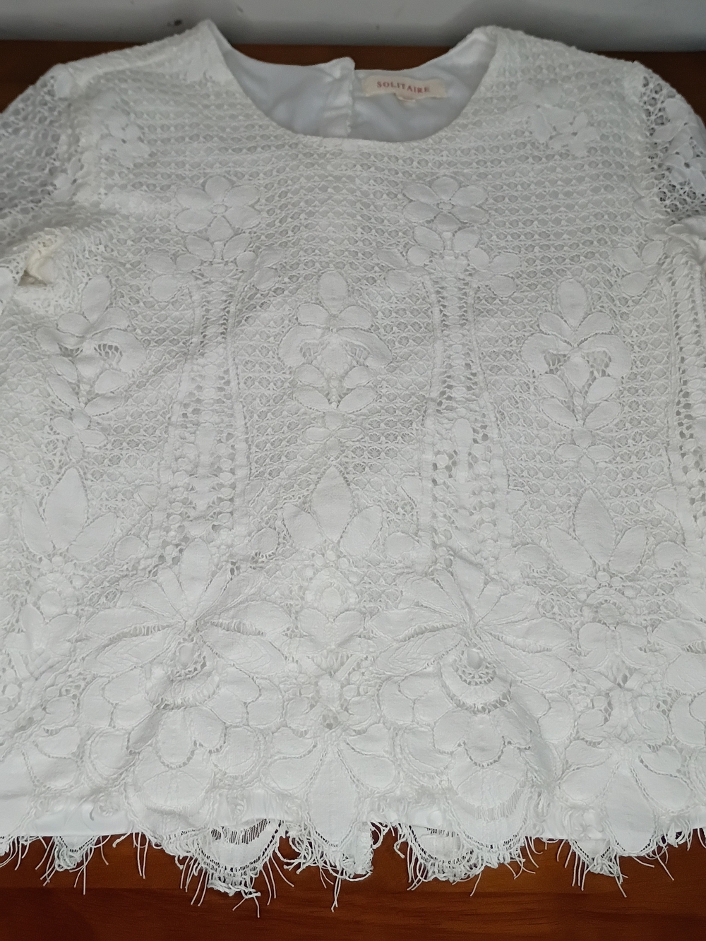 Solitaire White Lace Floral Blouse